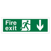 Fire Exit (Down Arrow) Sign